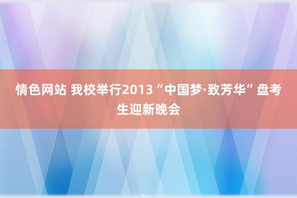 情色网站 我校举行2013“中国梦·致芳华”盘考生迎新晚会