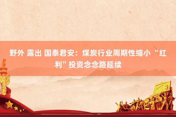 野外 露出 国泰君安：煤炭行业周期性缩小 “红利”投资念念路延续