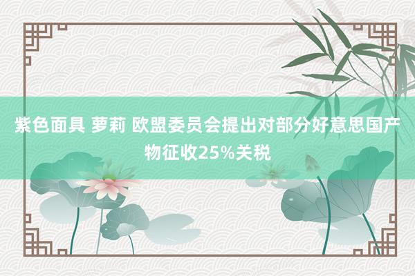 紫色面具 萝莉 欧盟委员会提出对部分好意思国产物征收25%关税